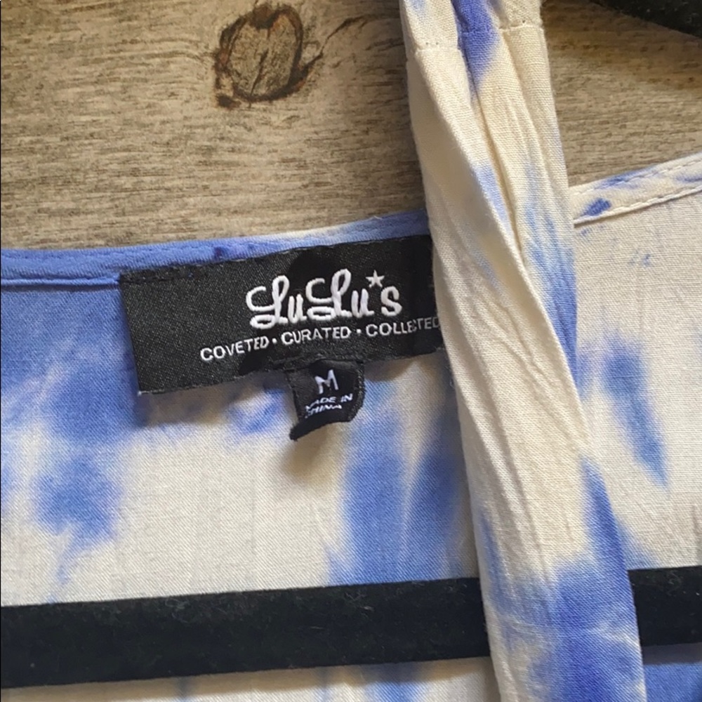 ❌Sold❌ Lulu’s Seaside Gal Blue Tie Dye Romper - Picture 7 of 14